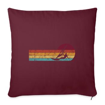 Planche à voile Windsurfing Retro - Housse de coussin décorative 45 x 45 cm - bordeaux - Devant