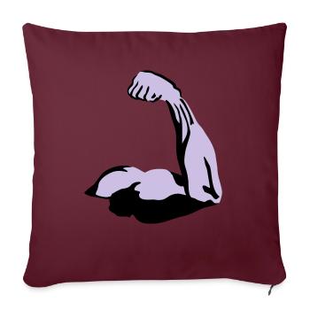 Bizeps Muskel - Sofakissenbezug 45 x 45 cm - Burgunderrot - Vorne