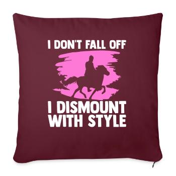 Amoureux des chevaux Équitation équestre - Housse de coussin décorative 45 x 45 cm - bordeaux - Devant
