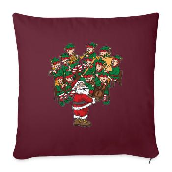 Père Noël Chef d’orchestre de Noël - Housse de coussin décorative 45 x 45 cm - bordeaux - Devant