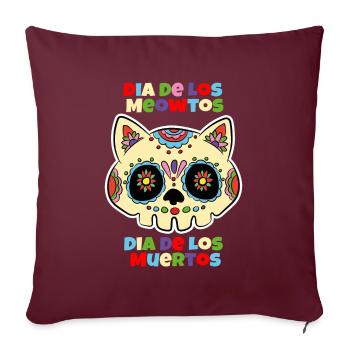 Dia De Los Meowtos - Housse de coussin décorative 45 x 45 cm - bordeaux - Devant