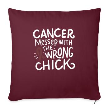 Ruban de Bourgogne survivant du cancer du myélome multiple - Housse de coussin décorative 45 x 45 cm - bordeaux - Devant