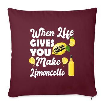 Wenn das Leben dir Zitronen gibt mach Limoncello - Sofakissenbezug 45 x 45 cm - Burgunderrot - Vorne