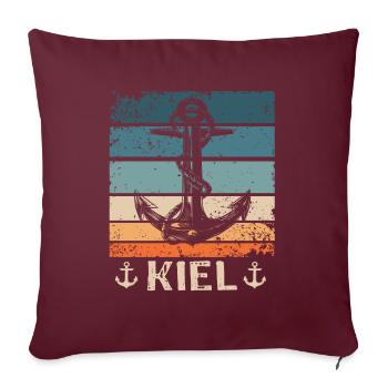 Kiel Spruch Kieler Souvenir - Sofakissenbezug 45 x 45 cm - Burgunderrot - Vorne