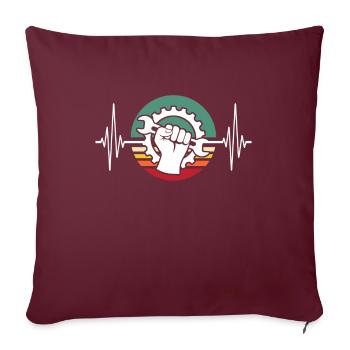Machiniste ECG Opérateur de machine HeartLine - Housse de coussin décorative 45 x 45 cm - bordeaux - Devant