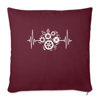 Machiniste ECG Opérateur de machine HeartLine - Housse de coussin décorative 45 x 45 cm - bordeaux - Devant