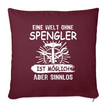 Spengler Bauspengler Karrosseriespengler - Sofakissenbezug 45 x 45 cm - Burgunderrot - Vorne