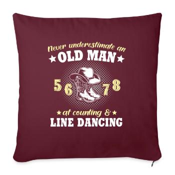 Homme de danse en ligne sous-estimé - Housse de coussin décorative 45 x 45 cm - bordeaux - Devant
