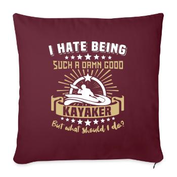 Kayakiste Kayak Kayak - Housse de coussin décorative 45 x 45 cm - bordeaux - Devant