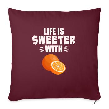 La vie est plus douce avec l’orange - Housse de coussin décorative 45 x 45 cm - bordeaux - Devant