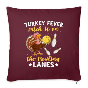 Bowler Turquie Thanksgiving - Housse de coussin décorative 45 x 45 cm - bordeaux - Devant