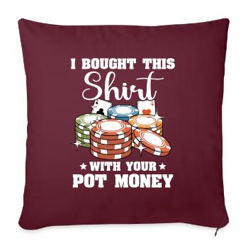 Poker Joueurs de poker - Housse de coussin décorative 45 x 45 cm - bordeaux - Devant