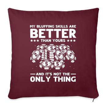 Poker Joueurs de poker - Housse de coussin décorative 45 x 45 cm - bordeaux - Devant