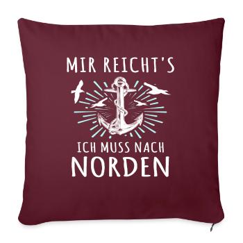 Norden Sprüche Nordener - Sofakissenbezug 45 x 45 cm - Burgunderrot - Vorne