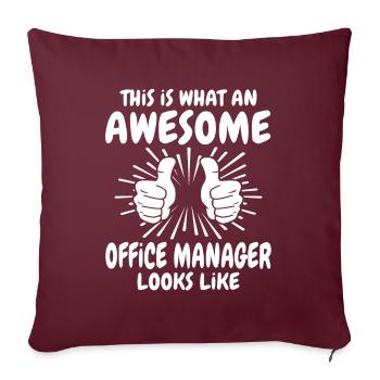 Gestionnaire de bureau - Housse de coussin décorative 45 x 45 cm - bordeaux - Devant