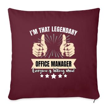 Gestionnaire de bureau légendaire - Housse de coussin décorative 45 x 45 cm - bordeaux - Devant