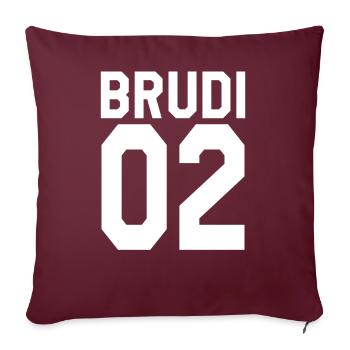Brudi 02 Geschwister Beste Freunde Partnerlook - Sofakissenbezug 45 x 45 cm - Burgunderrot - Vorne