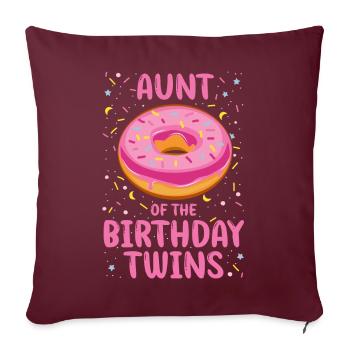 Tante des jumeaux d’anniversaire - Housse de coussin décorative 45 x 45 cm - bordeaux - Devant
