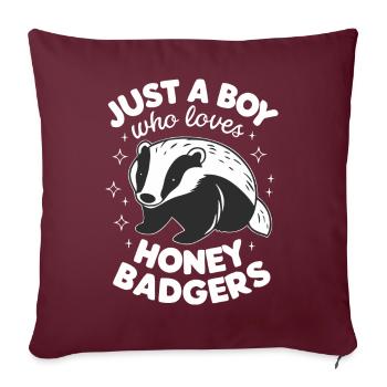 Blaireau Miel Blaireau Animal - Housse de coussin décorative 45 x 45 cm - bordeaux - Devant