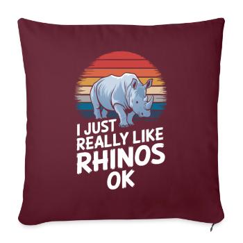 Rhinocéros Rhinocéros - Housse de coussin décorative 45 x 45 cm - bordeaux - Devant