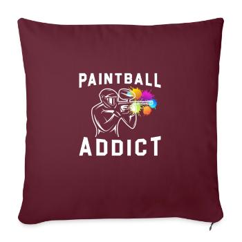 Paintball / Airsoft / Paintballer : Paintball - Housse de coussin décorative 45 x 45 cm - bordeaux - Devant
