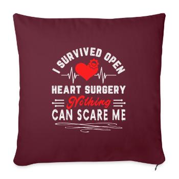 Open Heart Surgery Heart Surgery Survivor Gift - Sofakissenbezug 45 x 45 cm - Burgunderrot - Vorne