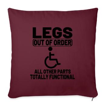 Lustiges Geschenk Amputation Rollstuhlfahrer - Sofakissenbezug 45 x 45 cm - Burgunderrot - Vorne
