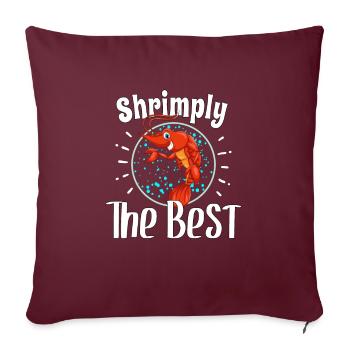 Crevettes Fruits de mer Nourriture préférée - Housse de coussin décorative 45 x 45 cm - bordeaux - Devant