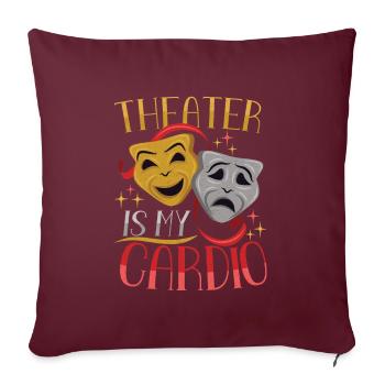 Professeur de théâtre Professeur d’art dramatique - Housse de coussin décorative 45 x 45 cm - bordeaux - Devant