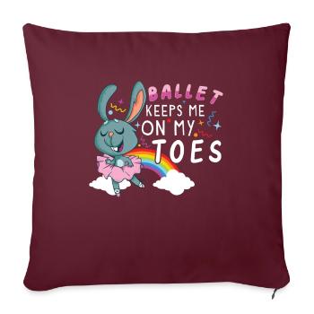 Ballet Ballerine Danse Danse Danse Ballet Cadeau - Housse de coussin décorative 45 x 45 cm - bordeaux - Devant