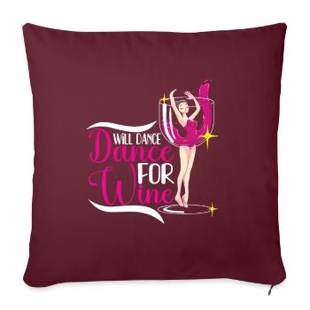 Ballet Ballerine Danse Danse Danse Ballet Cadeau - Housse de coussin décorative 45 x 45 cm - bordeaux - Devant