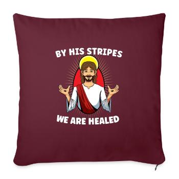 Jésus Christianisme Dieu Prière Pasteur - Housse de coussin décorative 45 x 45 cm - bordeaux - Devant