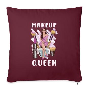 Esthéticienne Maquillage Salon de Soins de Beauté - Housse de coussin décorative 45 x 45 cm - bordeaux - Devant