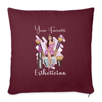 Esthéticienne Maquillage Salon de Soins de Beauté - Housse de coussin décorative 45 x 45 cm - bordeaux - Devant