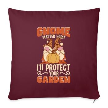 Gnomes de jardin Gnome Amant Drôle de Gnome Jardinage - Housse de coussin décorative 45 x 45 cm - bordeaux - Devant
