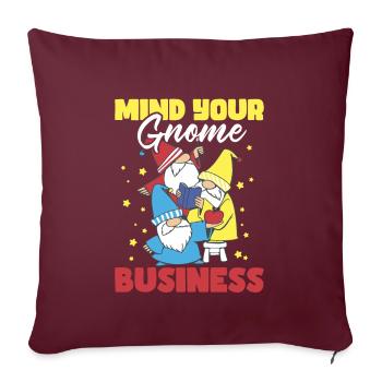 Gnomes de jardin Gnome Amant Drôle de Gnome Jardinage - Housse de coussin décorative 45 x 45 cm - bordeaux - Devant