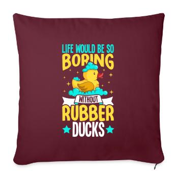 Canards en caoutchouc Canard Duck Lovers Salle de bain - Housse de coussin décorative 45 x 45 cm - bordeaux - Devant