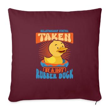 Canards en caoutchouc Canard Duck Lovers Salle de bain - Housse de coussin décorative 45 x 45 cm - bordeaux - Devant