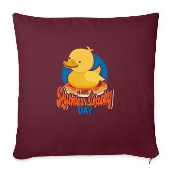Canards en caoutchouc Canard Duck Lovers Salle de bain - Housse de coussin décorative 45 x 45 cm - bordeaux - Devant