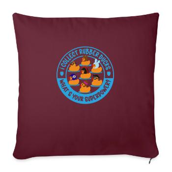 Canards en caoutchouc Canard Duck Lovers Salle de bain - Housse de coussin décorative 45 x 45 cm - bordeaux - Devant