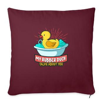 Canards en caoutchouc Canard Duck Lovers Salle de bain - Housse de coussin décorative 45 x 45 cm - bordeaux - Devant