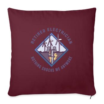 Électricien Ingénieur électricien monteur de lignes Électricien - Housse de coussin décorative 45 x 45 cm - bordeaux - Devant
