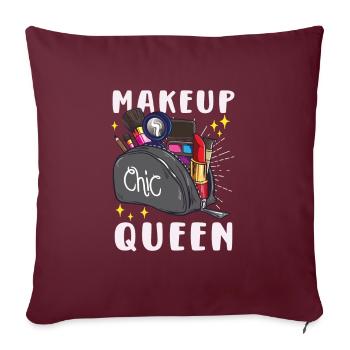 Esthéticienne Maquillage Salon de Soins de Beauté - Housse de coussin décorative 45 x 45 cm - bordeaux - Devant