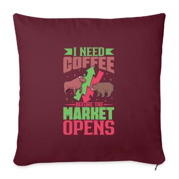 Trader Bourse Trader Forex Trading Investisseur - Housse de coussin décorative 45 x 45 cm - bordeaux - Devant
