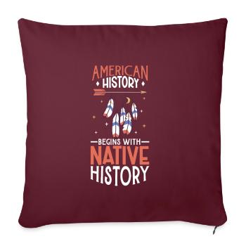 Aborigènes indiens Histoire des peuples autochtones - Housse de coussin décorative 45 x 45 cm - bordeaux - Devant