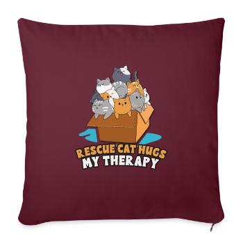 Animal RESCUE ANIMAL RIGHTS RESCUE Animal ADOPTION - Housse de coussin décorative 45 x 45 cm - bordeaux - Devant