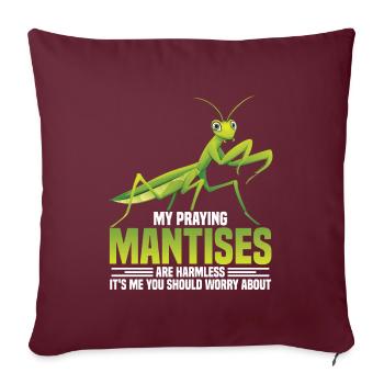 Enclos alimentaire de costume de mante religieuse - Housse de coussin décorative 45 x 45 cm - bordeaux - Devant
