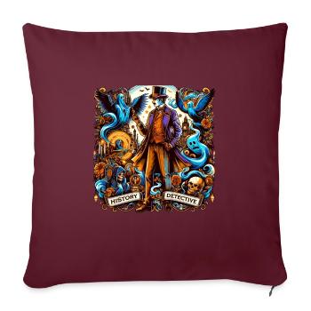 Enquêteur paranormal Fantôme Halloween Evp Haunte - Housse de coussin décorative 45 x 45 cm - bordeaux - Devant
