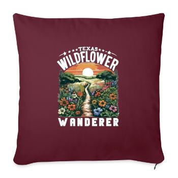 Texas Fleurs sauvages Saison Champs Fleurs Texas - Housse de coussin décorative 45 x 45 cm - bordeaux - Devant