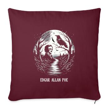 Fan d’Edgar Allan Poe, Littérature classique, - Housse de coussin décorative 45 x 45 cm - bordeaux - Devant